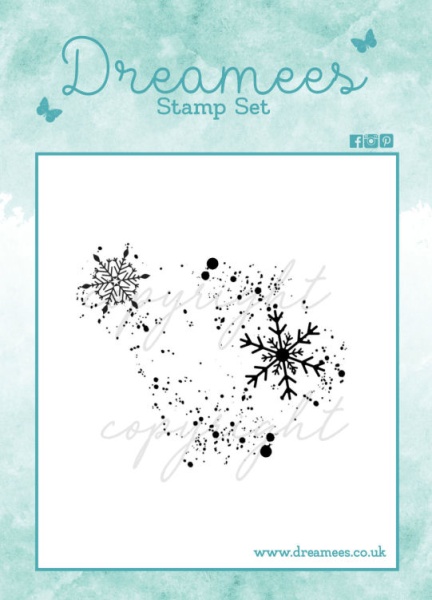 Snowflake Splatter Background Snipper Stamp